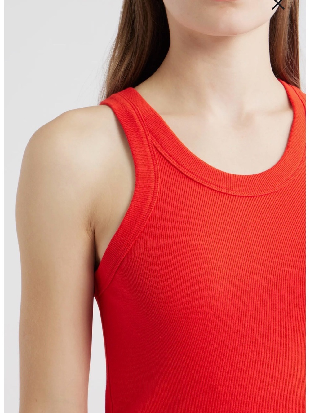 Alex Mill Everyday Rib Stretch Cotton Midi Tank Dress Red Dress Sz S - Picture 5 of 11
